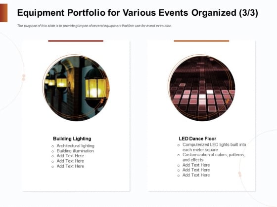 Strategies For Organizing Events Equipment Portfolio For Various Events Organized Building Icons PDF Strategies For Organizing Events Equipment Portfolio For Various Events Organized Building Icons PDF