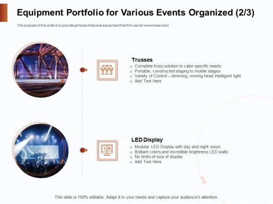 Strategies For Organizing Events Equipment Portfolio For Various Events Organized Control Ppt Styles Visuals PDF Strategies For Organizing Events Equipment Portfolio For Various Events Organized Control Ppt Styles Visuals PDF