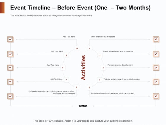 Strategies For Organizing Events Event Timeline Before Event One Two Months Ppt Portfolio Slide Portrait PDF Strategies For Organizing Events Event Timeline Before Event One Two Months Ppt Portfolio Slide Portrait PDF