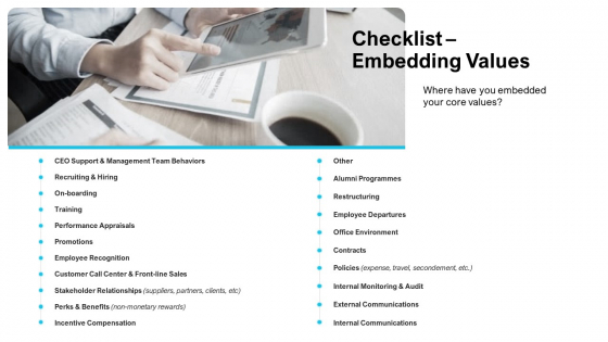 Strategies Improving Corporate Culture Checklist Embedding Values Portrait PDF Strategies Improving Corporate Culture Checklist Embedding Values Portrait PDF