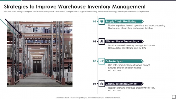 Strategies To Improve Warehouse Inventory Management Summary PDF