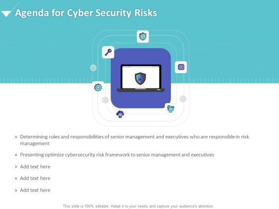 Strategies To Mitigate Cyber Security Risks Agenda For Cyber Security Risks Ppt Infographics Graphics Design PDF