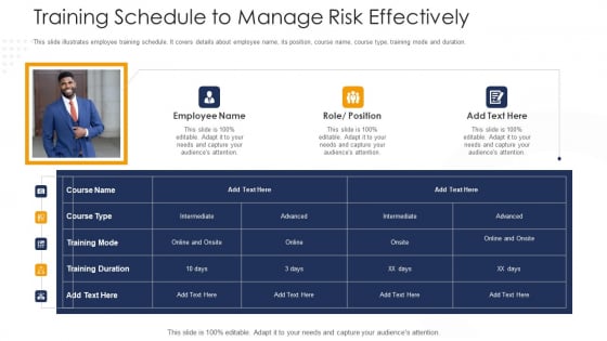 Strategies To Tackle Operational Risk In Banking Institutions Training Schedule To Manage Risk Effectively Designs PDF Strategies To Tackle Operational Risk In Banking Institutions Training Schedule To Manage Risk Effectively Designs PDF