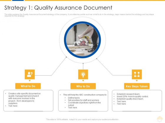 Strategy 1 Quality Assurance Document Ppt Infographics Background Images PDF Strategy 1 Quality Assurance Document Ppt Infographics Background Images PDF