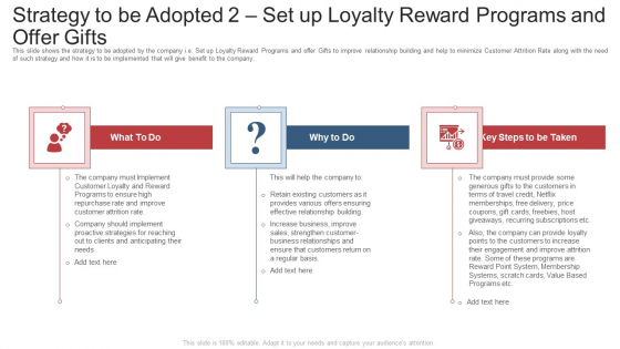 Strategy To Be Adopted 2 Set Up Loyalty Reward Programs And Offer Gifts Ppt Infographic Template Slide Portrait PDF Strategy To Be Adopted 2 Set Up Loyalty Reward Programs And Offer Gifts Ppt Infographic Template Slide Portrait PDF