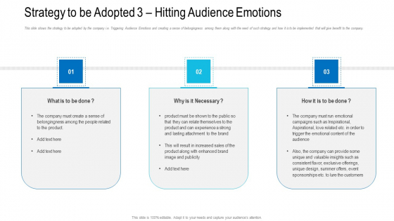Strategy To Be Adopted 3 Hitting Audience Emotions Ppt Slides Graphics Pictures PDF