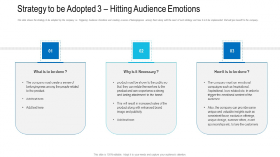 Strategy To Be Adopted 3 Hitting Audience Emotions Ppt Slides Graphics Pictures PDF Strategy To Be Adopted 3 Hitting Audience Emotions Ppt Slides Graphics Pictures PDF