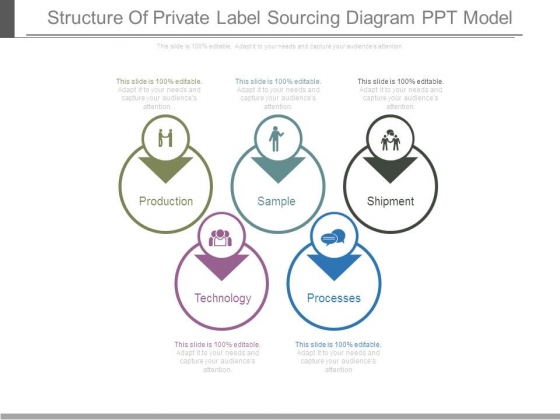 Structure Of Private Label Sourcing Diagram Ppt Model