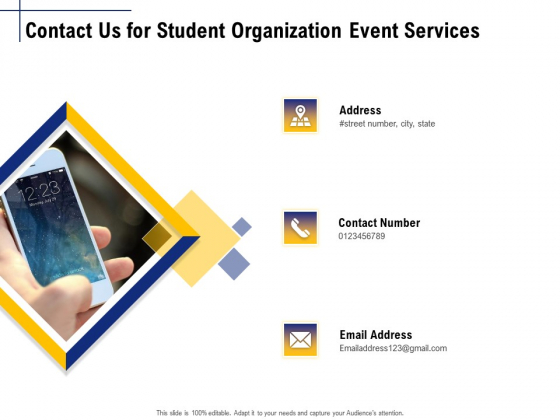 Student Club Event Planning Contact Us For Student Organization Event Services Ppt Portfolio Model PDF Student Club Event Planning Contact Us For Student Organization Event Services Ppt Portfolio Model PDF