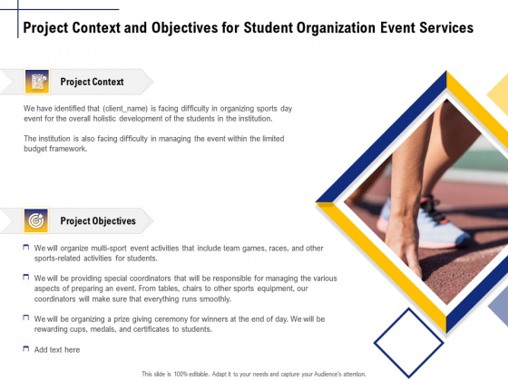 Student Club Event Planning Project Context And Objectives For Student Organization Event Services Topics PDF