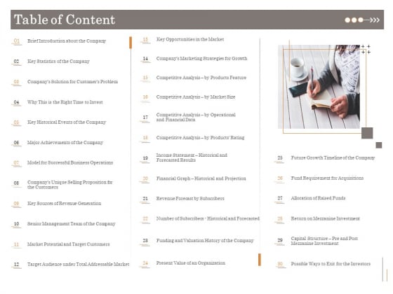Subordinated_Loan_Funding_Table_Of_Content_Ppt_Styles_Aids_PDF_Slide_1