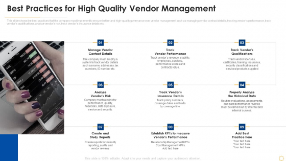 Successful Vendor Management Approaches To Boost Procurement Efficiency Best Practices For High Quality Demonstration PDF