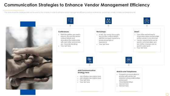 Successful Vendor Management Approaches To Boost Procurement Efficiency Communication Strategies Graphics PDF Successful Vendor Management Approaches To Boost Procurement Efficiency Communication Strategies Graphics PDF