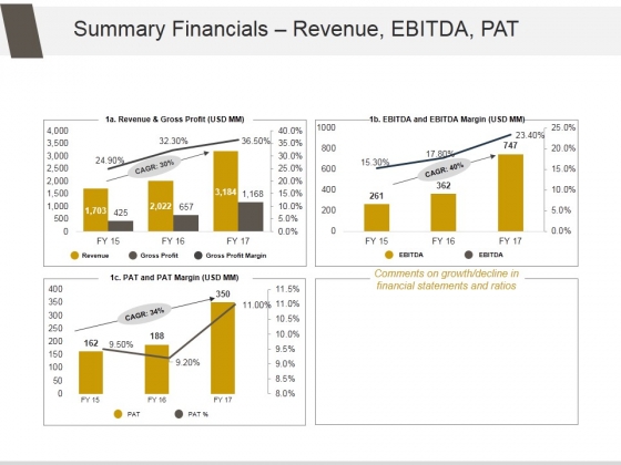 Summary Financials Revenue Ebitda Pat Ppt PowerPoint Presentation Layout