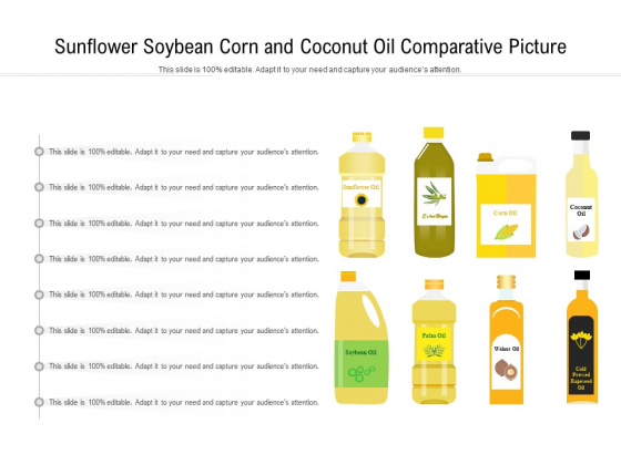 Sunflower Soybean Corn And Coconut Oil Comparative Picture Ppt PowerPoint Presentation File Graphic Images PDF