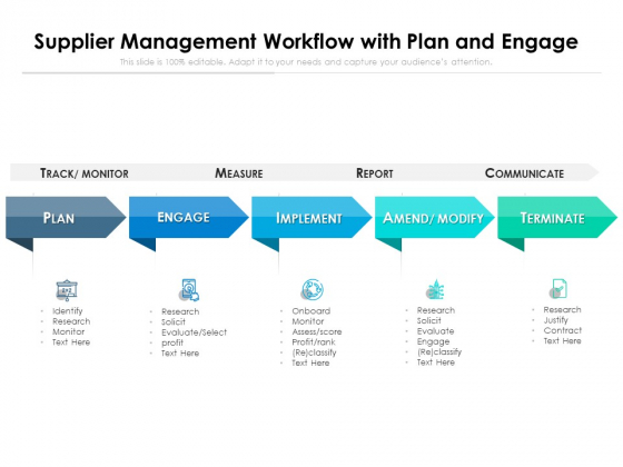 Supplier Management Workflow With Plan And Engage Ppt PowerPoint Presentation Slides Model PDF Supplier Management Workflow With Plan And Engage Ppt PowerPoint Presentation Slides Model PDF