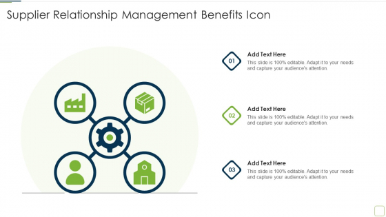 Supplier Relationship Management Benefits Icon Clipart PDF