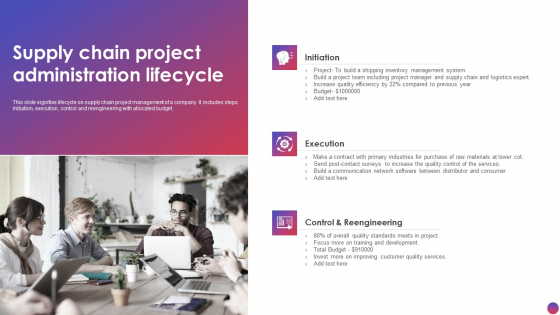 Supply Chain Project Administration Lifecycle Slides PDF