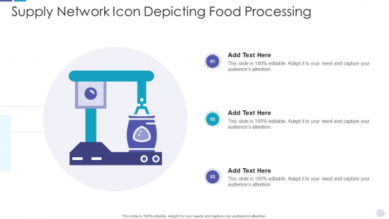 Supply Network Icon Depicting Food Processing Information PDF