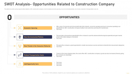 Surge In Construction Faults Lawsuits Case Competition SWOT Analysis Opportunities Related To Construction Slides PDF Surge In Construction Faults Lawsuits Case Competition SWOT Analysis Opportunities Related To Construction Slides PDF
