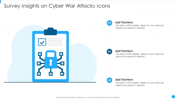 Survey Insights On Cyber War Attacks Icons Demonstration PDF