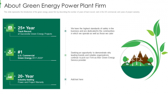 Sustainable Energy About Green Energy Power Plant Firm Structure PDF Sustainable Energy About Green Energy Power Plant Firm Structure PDF