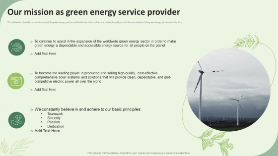 Sustainable Energy Resources Our Mission As Green Energy Service Provider Clipart PDF Sustainable Energy Resources Our Mission As Green Energy Service Provider Clipart PDF