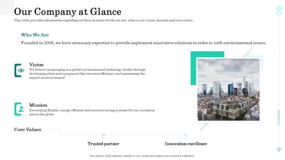 Sustainable Green Manufacturing Innovation Our Company At Glance Information PDF Sustainable Green Manufacturing Innovation Our Company At Glance Information PDF