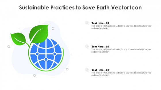 Sustainable Practices To Save Earth Vector Icon Ppt PowerPoint Presentation Gallery Format Ideas PDF