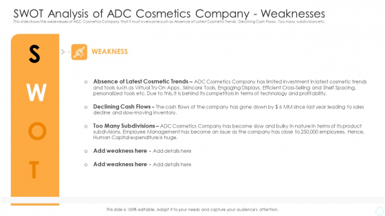 Swot Analysis Of ADC Cosmetics Company Weaknesses Background PDF Swot Analysis Of ADC Cosmetics Company Weaknesses Background PDF