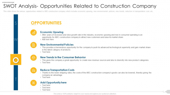 Swot Analysis Opportunities Related To Construction Company Sample PDF