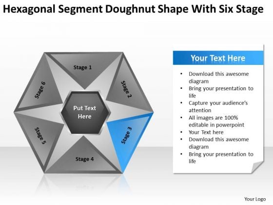 Sagment Doughnut Shape With Six Stage Ppt How To Write Business Plans PowerPoint Slides