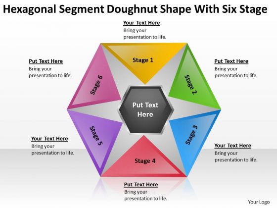 Sagment Doughnut Shape With Six Stage Ppt Writing Small Business Plan PowerPoint Templates