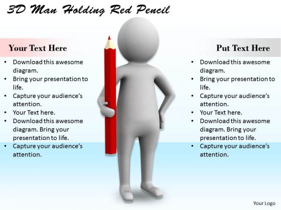 Sales Concepts 3d Man Holding Red Pencil Character Sales Concepts 3d Man Holding Red Pencil Character