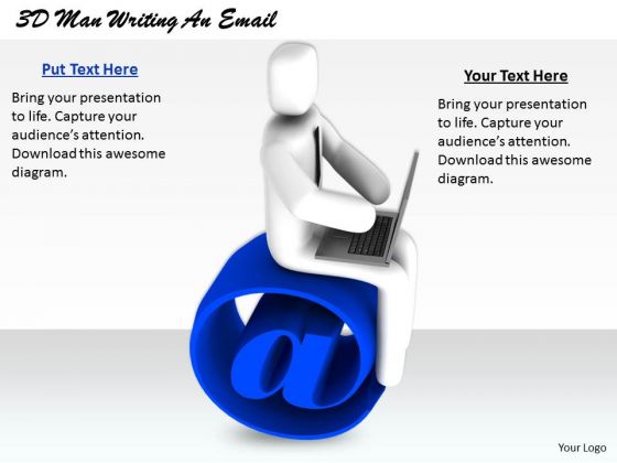 Sales Concepts 3d Man Writing Email Business Statement Sales Concepts 3d Man Writing Email Business Statement