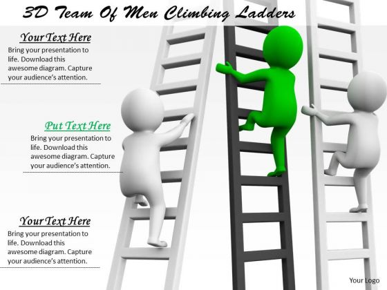 Sales Concepts 3d Team Of Men Climbing Ladders Business Statement Sales Concepts 3d Team Of Men Climbing Ladders Business Statement