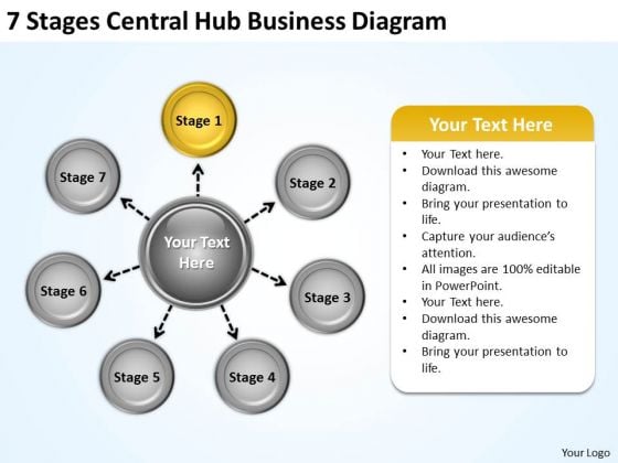 Sales Concepts 7 Stages Central Hub Business Diagram PowerPoint Sales Concepts 7 Stages Central Hub Business Diagram PowerPoint