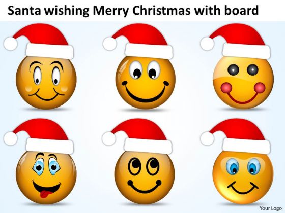 Santa Wishing Merry Christmas Laughing Smileys PowerPoint Templates