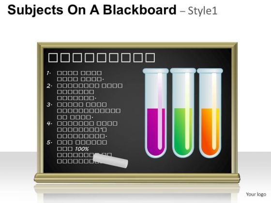 science subjects on a blackboard 1 powerpoint slides and ppt diagram
