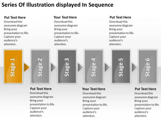 Series Of Illustration Displayed In Sequence Model Business Plan PowerPoint Templates
