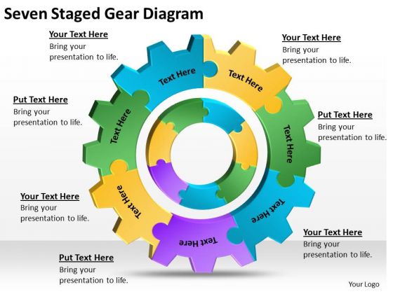 seven staged gear diagram ppt doing business plan powerpoint