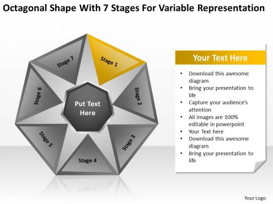 shape with 7 stages for variable representation ppt standard