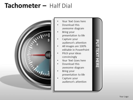 Shapes Tachometer Half Dial PowerPoint Slides And Ppt Diagram Templates