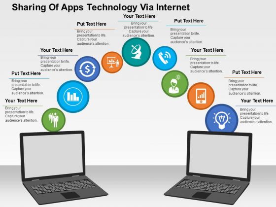 Sharing Of Apps Technology Via Internet PowerPoint Template Sharing Of Apps Technology Via Internet PowerPoint Template