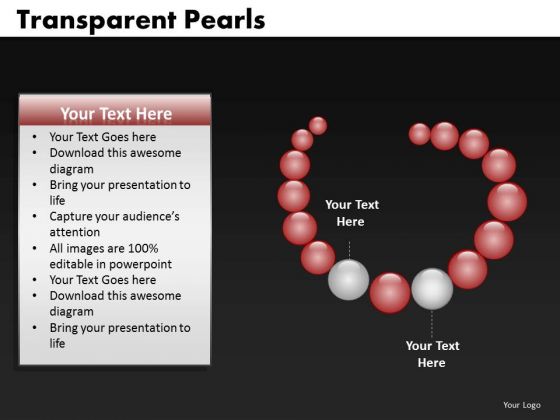 Show Points With Transparent Pearls PowerPoint Slides And Ppt Diagram Templates