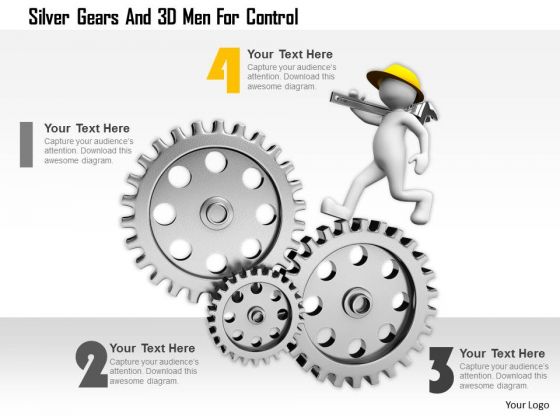 Silver Gears And 3d Men For Control Ppt Graphics Icons Silver Gears And 3d Men For Control Ppt Graphics Icons