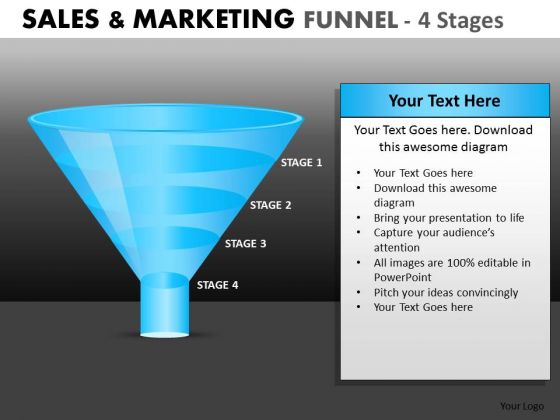Simple 4 Stage Conversion Funnel For PowerPoint Presentations Simple 4 Stage Conversion Funnel For PowerPoint Presentations