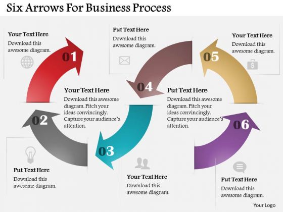 Six Arrows For Business Process PowerPoint Template Six Arrows For Business Process PowerPoint Template