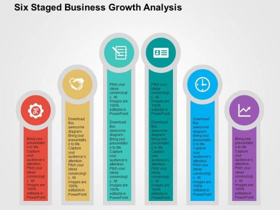 Six Staged Business Growth Analysis PowerPoint Template Six Staged Business Growth Analysis PowerPoint Template