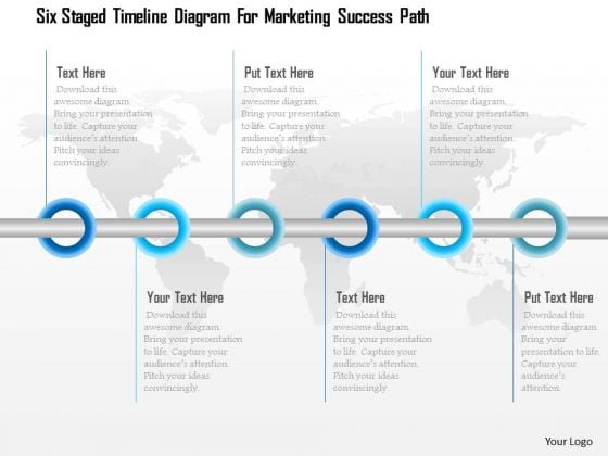 Six Staged Timeline Diagram For Marketing Success Path Presentation Template Six Staged Timeline Diagram For Marketing Success Path Presentation Template
